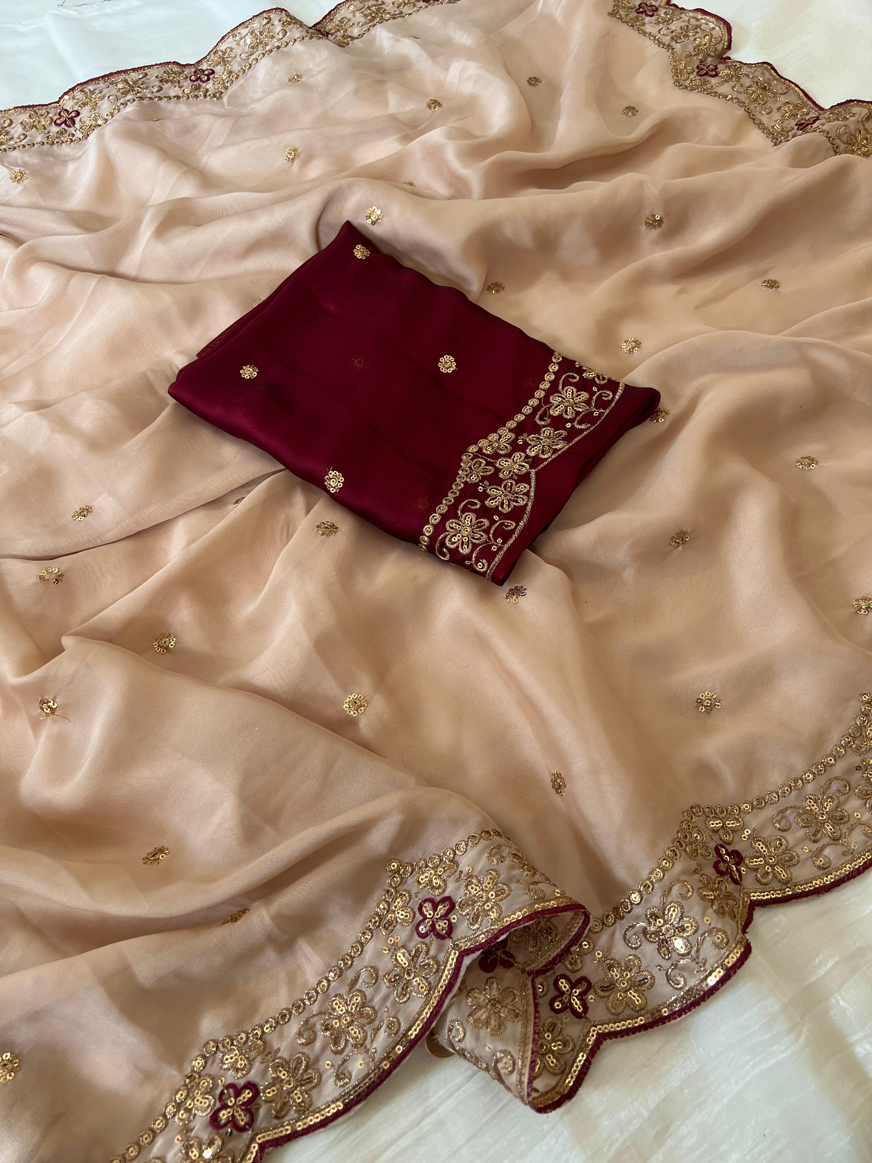 Embroidery saree